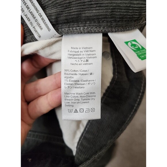 J CREW 484 Slim Leg Corduroy Pants Mens 32x34 Gray Stretch - Picture 8 of 9